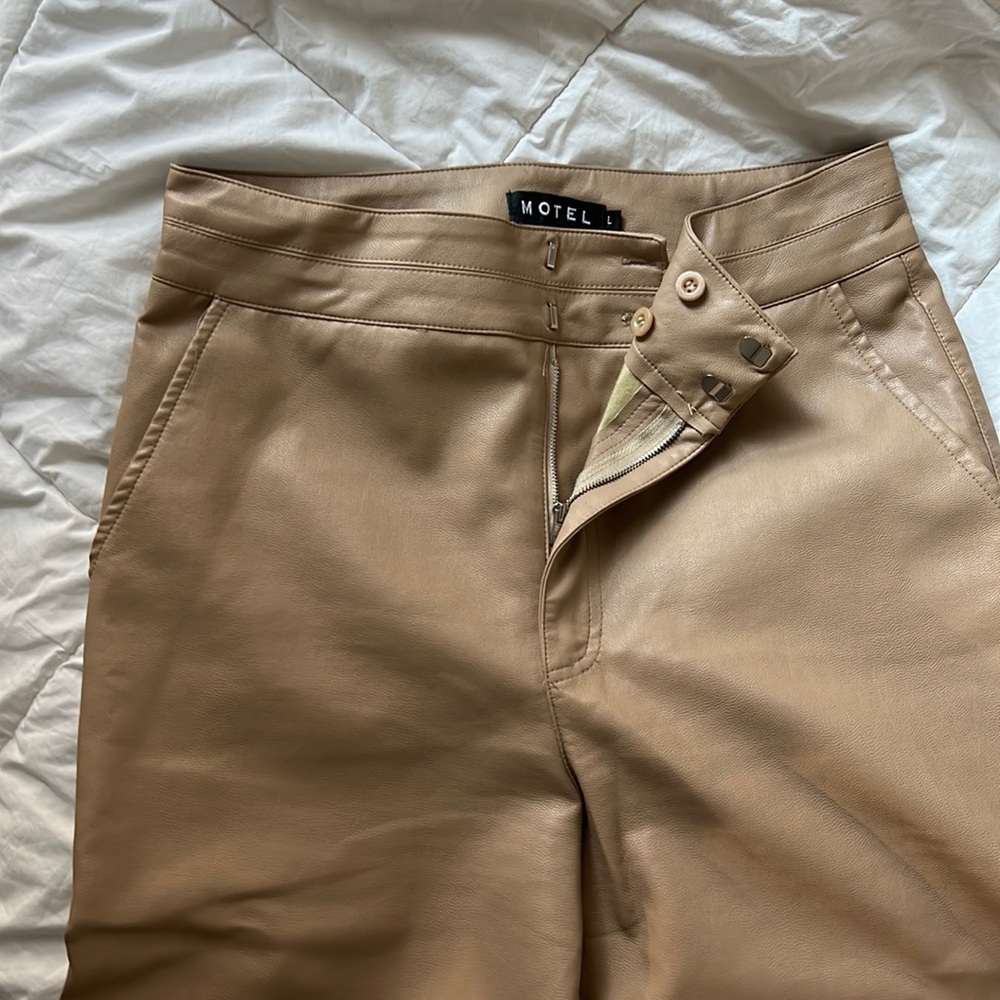 MOTEL rocks faux leather wide leg pants